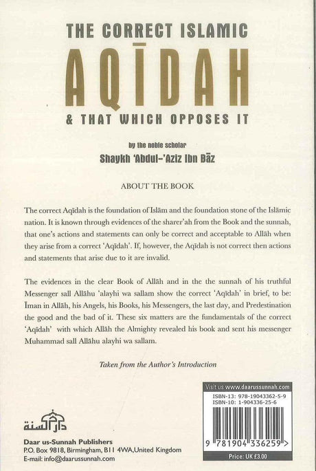 The correct Islamic Aqidah & that which opposes it - NobleBookshop