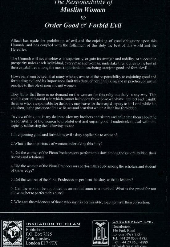 The Responsibility Of Muslim Women To Order Good & Forbid Evil