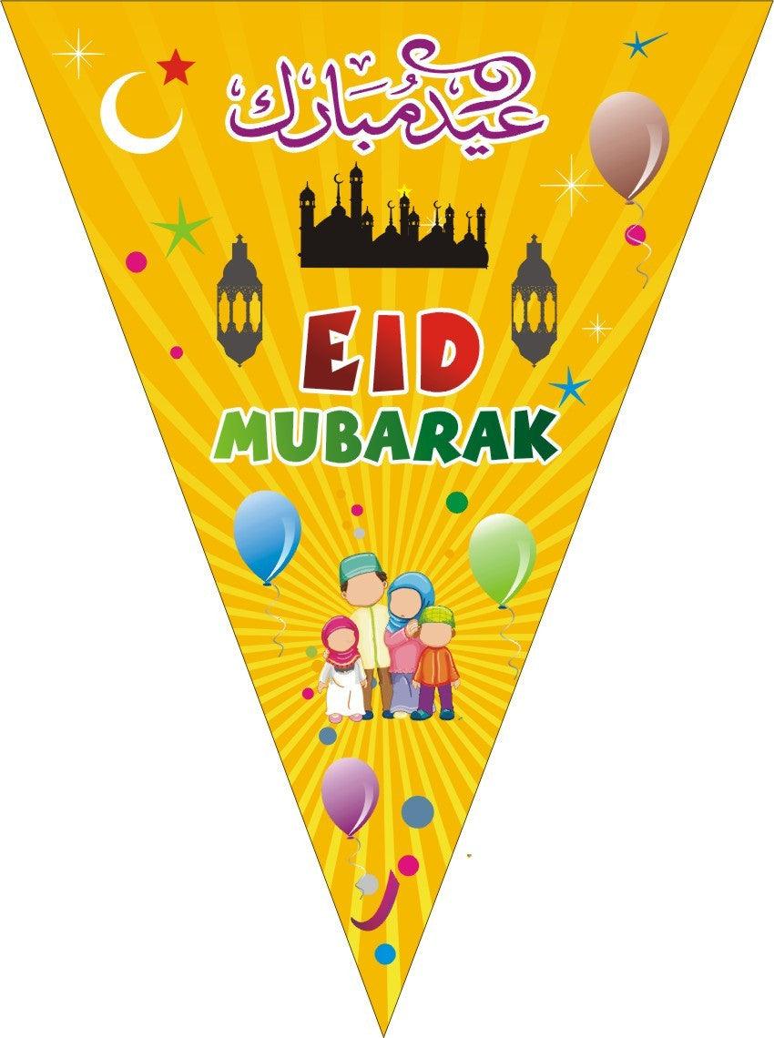 Eid Mubarak Flags Yellow
