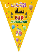 Eid Mubarak Flags Yellow