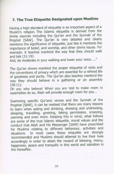 The True Islamic Etiquette